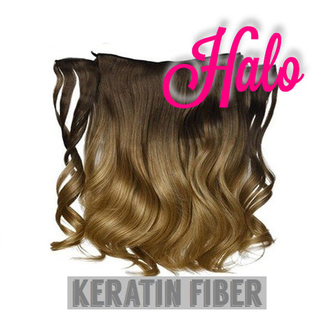 Halo Extensions | Hair Piece | 18" Length | 185 grams | Medium Brown Ombre