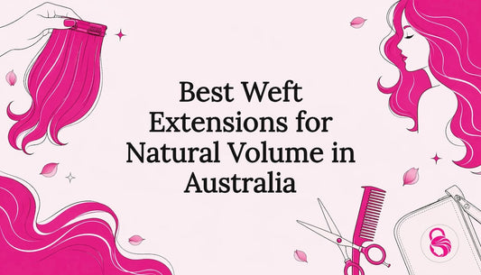 Decorative title card illustration for hair extensions