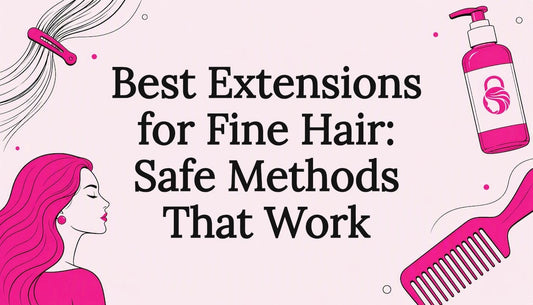 Decorative title card illustration with hair elements