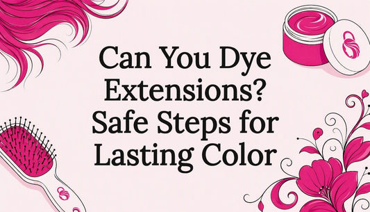 Decorative illustrated title card with hair dye icons