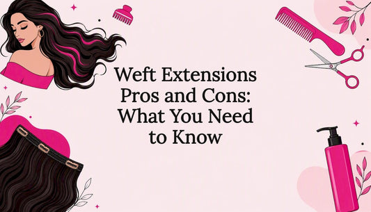 Decorative title card illustration for hair extensions article