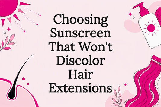 Decorative title card illustration related to hair and sunscreen