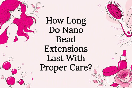 Decorative title card illustration for nano bead extensions