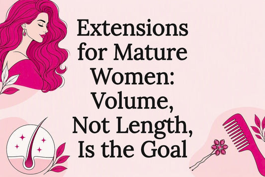 Decorative title card illustration with feminine hair theme