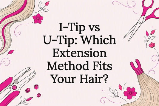 Decorative illustration with hair extension elements