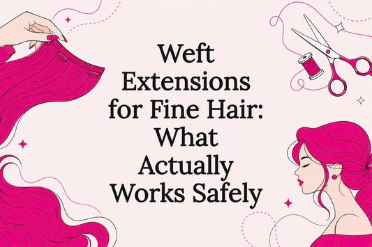 Decorative title card illustration for hair extensions article