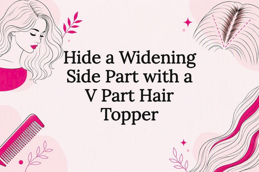 Decorative V-part hair topper title card