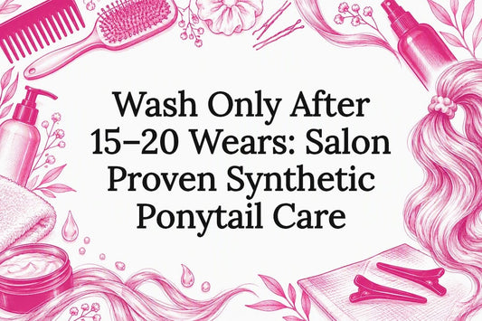 Decorative synthetic ponytail care title card