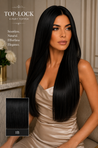 Top-Lock V Part Topper Russian Human Hair