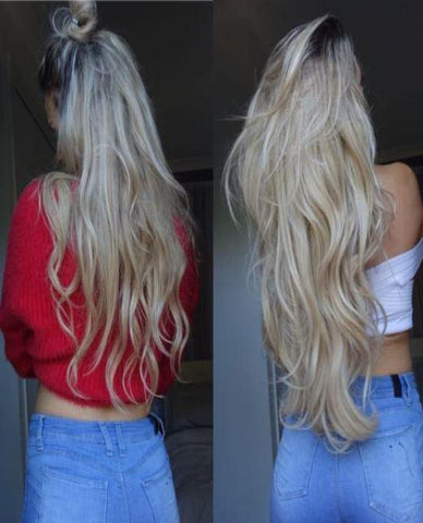 U-Part ClipIn Hair Extensions Pure Blonde - HairLocks Hair Extensions on the Gold Coast